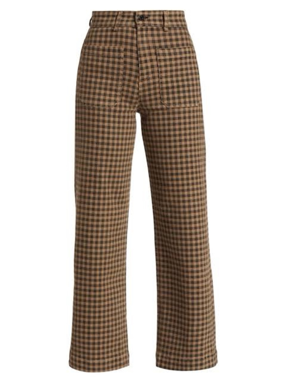 ASKK NY Sailor Shepherd Check Denim Pants in Camel Plaid